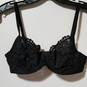 Black 34C unlined wire bra